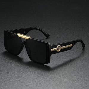 New classic retro black square frame for men, exquisite temple pattern decoration, fashionable and trendy Promise Mart