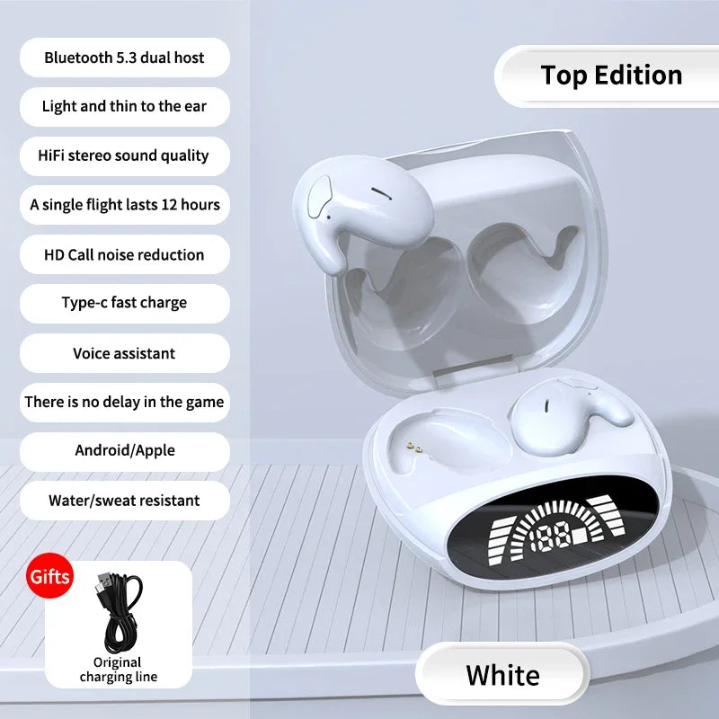 Mini Sleep Invisible Earbuds Tiny Hidden Headphones Bluetooth 5.3 Earphone Noise Cancelling Sports Stereo TWS Wireless Headsets