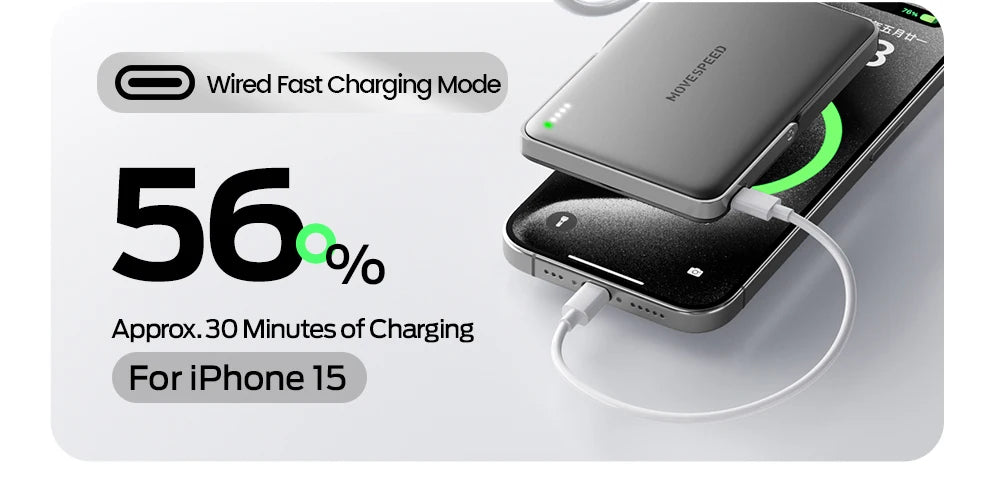MOVESPEED S10Pro Magnetic Power Bank 10000mAh Wireless Portable External Battery with Stand for MagSafe PowerBank for iPhone 16