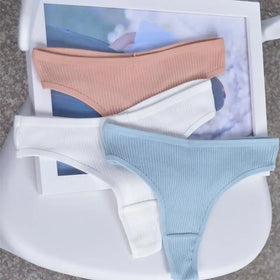 Ladies thong cotton comfortable underwear sexy panties low waist young girl thong solid color  lingerie shorts Woman clothes