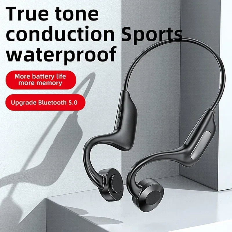 Hot Bone Conduction Swimming Headphones Bluetooth 5.4 IPX8 Waterproof Not In-Ear Wireless Plug-in Card Sports Headphones New