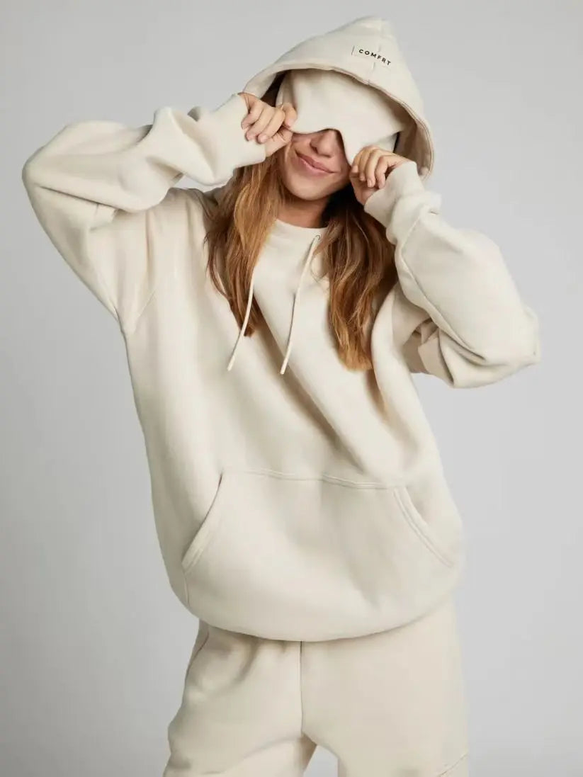 European and American Hooded Sweatshirt for Autumn and Winter New High-end Color Couple Shirt with Drawstring Jacket