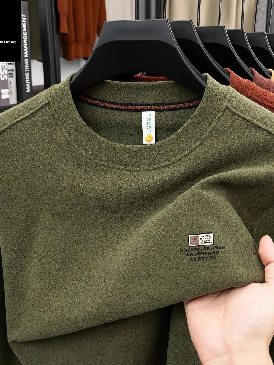 Men's Double-Sided Camere Long Sve T-irt Thiened Casual Warm Base irt Ci Walk All-Season Soft Comfortable Top