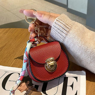 Keychain Small Coin Purse Premium Leather Multifunction Mini Storage Pouch Earphone Bag Women's Bag Pendant Key Case for Women