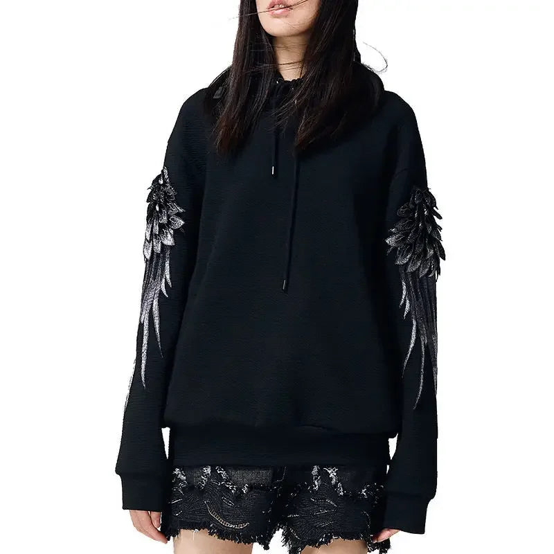 Sweatshirt for Men Hooded Embroidered Male Clothes Hip Hop Hoodies White Sweat Shirt Luxury No Brand Streetwear Autumn Cheap Emo