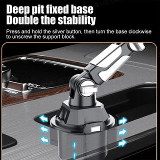 SEAMETAL Car Phone Mount on Cup Holder 6.5-9.5CM Adjustable Base Tablet/Phone Holder 360-Degree Flexible Rotation Phone Stand Promise Mart