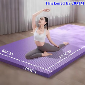 183×60cm Thick Yoga Mat Anti-skid Sports Fitness Mat 20MM Comfort Foam Yoga Matt for Exercise Yoga and Pilates Gymnastics Mat Promise Mart