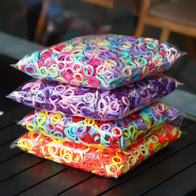 50Pcs/bag Colorful Basic Nylon Ealstic Hair Ties for Girls Ponytail Hold Scrunchie Rubber Band Kid Fashion Hair Accessories Promise Mart