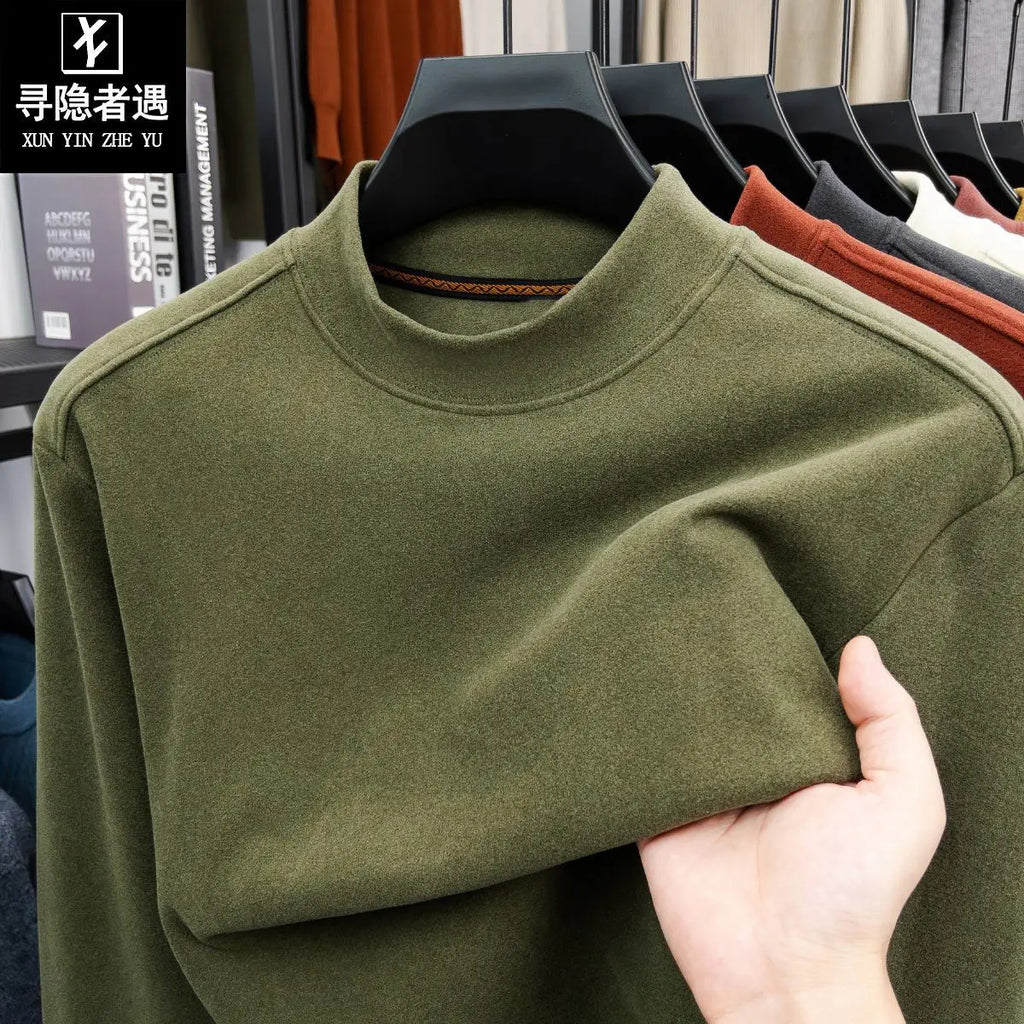 Men's Double-Sided Camere Long Sve T-irt Thiened Casual Warm Base irt Ci Walk All-Season Soft Comfortable Top