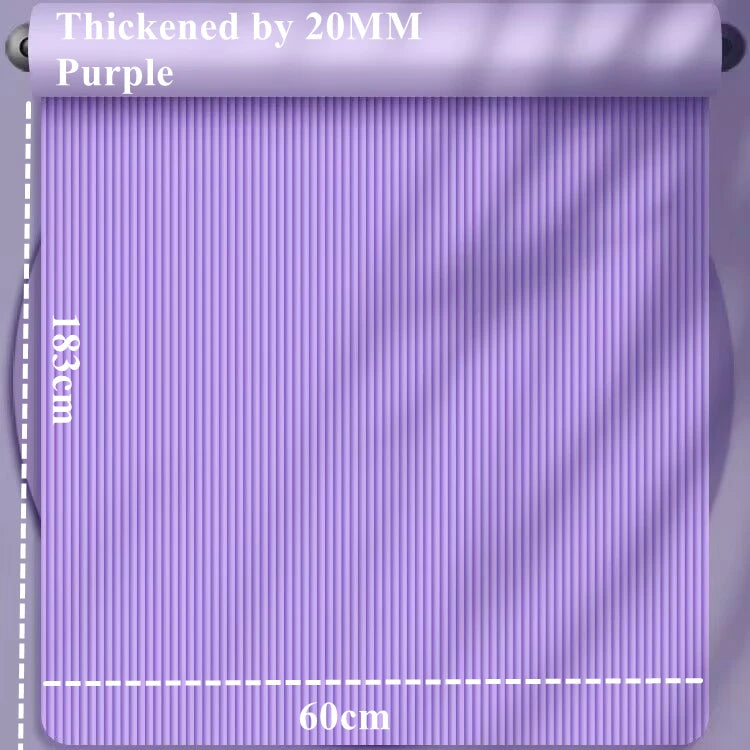 183×60cm Thick Yoga Mat Anti-skid Sports Fitness Mat 20MM Comfort Foam Yoga Matt for Exercise Yoga and Pilates Gymnastics Mat