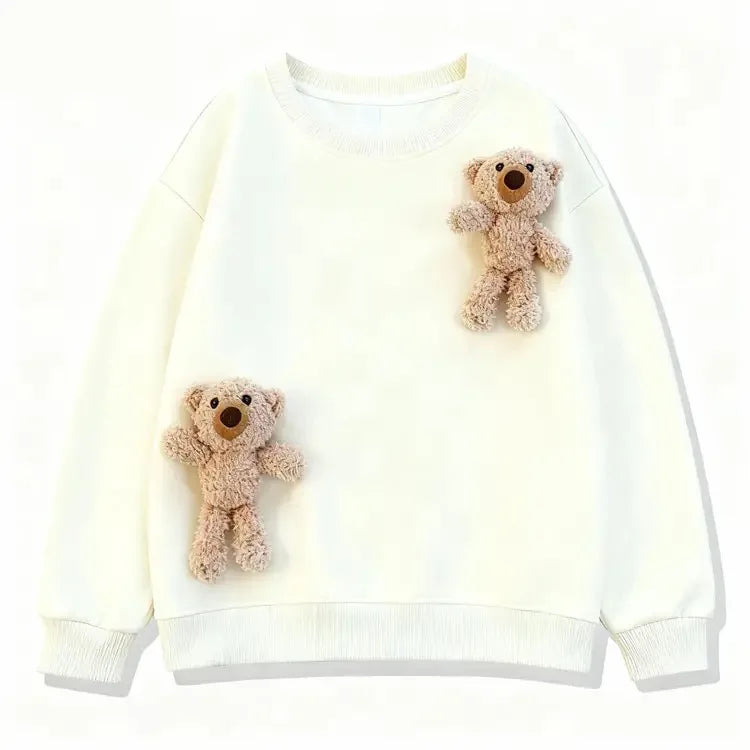 1 2 4 6 8 Years Baby Boys Sweatshirt Spring Kids Jacket Autumn Tops Cute Bear Pullover Children's Sweater Toddler Girls Clothes