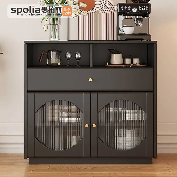 Dining Cabinet, Modern And Simple Storage Cabinet, Solid Wood Storage Cabinet, Kitchen Light Luxury Tea Water Cabinet