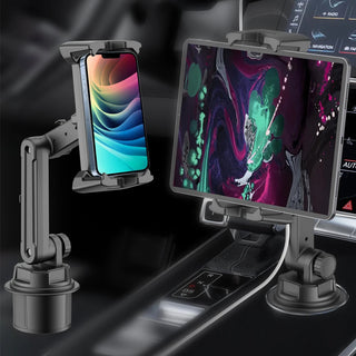 Car Tablet Stand Cup Slot 360 Adjustable Smartphone Holder 270 Tilt Bar Triangular Base Ram Mount SUV Tools for Ipad Pro 11 Air Promise Mart