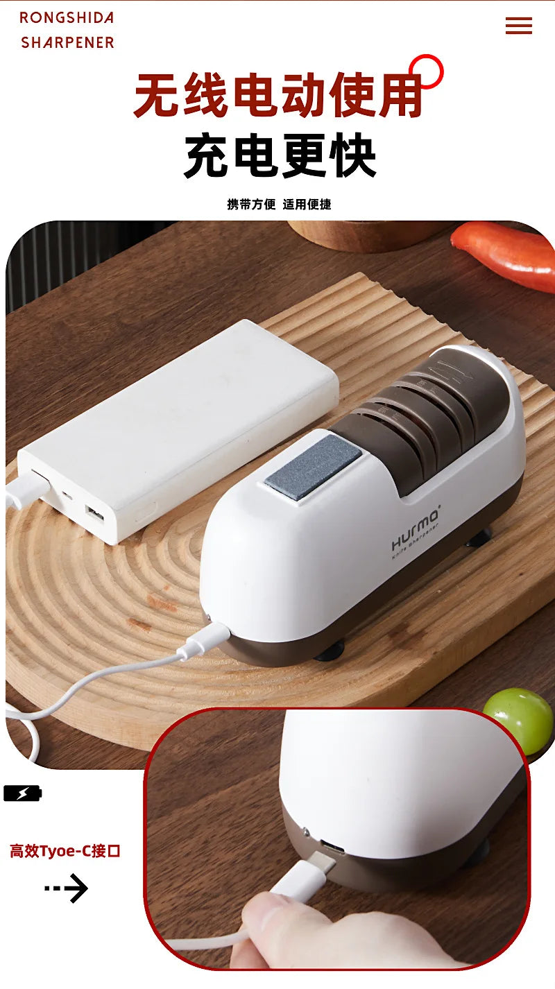 4-Stage Electric Knife Sharpener Professional Kitchen Knife & Scissors Sharpener Essential Kitchen Gadgets Accessories