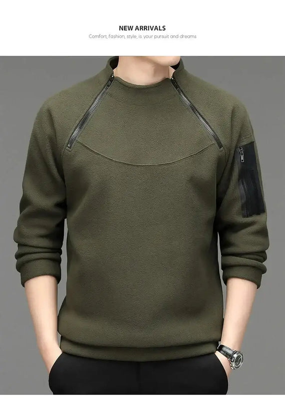 Men's Sweatshirs Spring Fall Long-sleeved T-shirt Top Loose Trend Round Neck Bottoming Shirt Lightweight Casual Sports Promise Mart