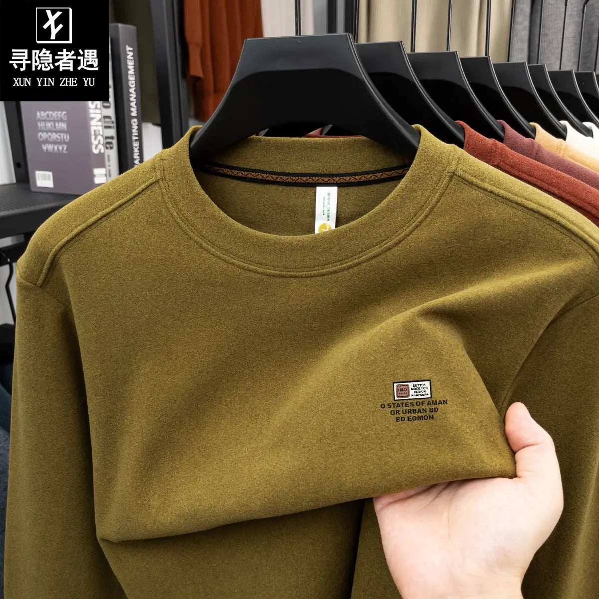 Men's Double-Sided Camere Long Sve T-irt Thiened Casual Warm Base irt Ci Walk All-Season Soft Comfortable Top