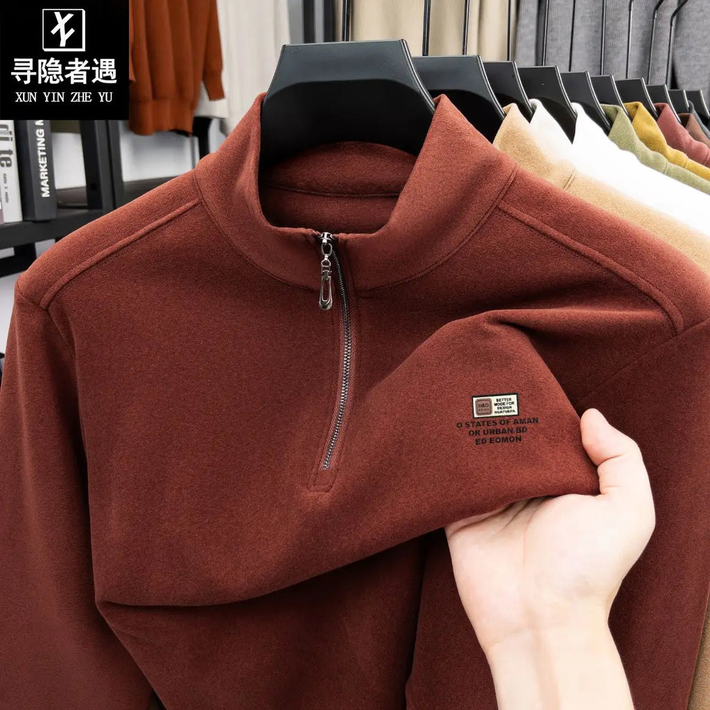 Men's Double-Sided Camere Long Sve T-irt Thiened Casual Warm Base irt Ci Walk All-Season Soft Comfortable Top