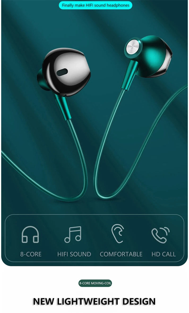 Type-C In-Ear Wired Karaoke Headphones 3.5mm Stereo Music Earbud Handfree Headset Earphones with Mic