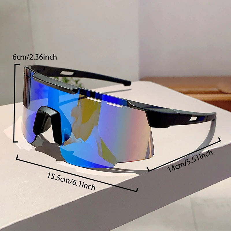 1/2 Pcs Fashion Monoblock Anti UV Men's Goggle Outdoor Brand Mirror Sports Sunglasses Women Oversize Decor Shades for Cycling