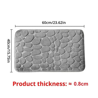 1pc embossed fiber carpet, bathroom living room anti slip mat, pebble floor mat, household items Promise Mart