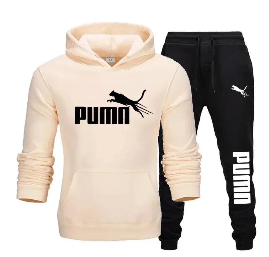 Men's sweatshirt set, new autumn and winter fashion, fitness, jogging, comfortable and casual, two-piece sweatpants set