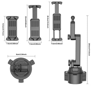 Car Tablet Stand Cup Slot 360 Adjustable Smartphone Holder 270 Tilt Bar Triangular Base Ram Mount SUV Tools for Ipad Pro 11 Air Promise Mart