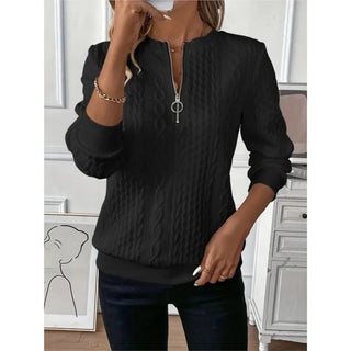 Women's Faion V-Ne Long Sve Sweatirt Autumn Winter Casual Comfortable Polyester round Ne Pullover Sweatirt Promise Mart