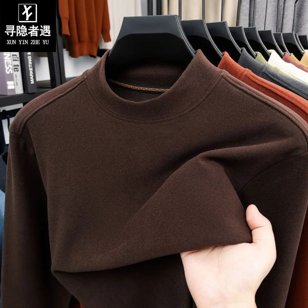 Men's Double-Sided Camere Long Sve T-irt Thiened Casual Warm Base irt Ci Walk All-Season Soft Comfortable Top