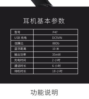 P47 Stereo Headset Bluetooth 5.0 | Wireless Headphones with Noise Isolation & Bass Promise Mart