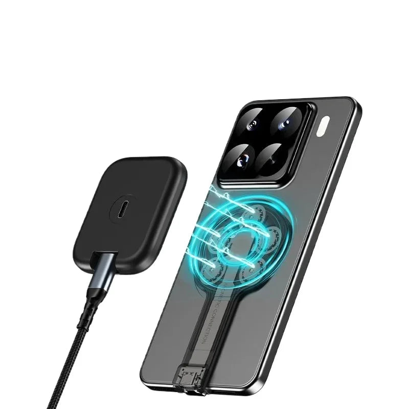 Wireless Charging Kit - Wireless Charging Transmitter and Receiver 2-in-1 Latest Technology Magnetic Points Contact Connection