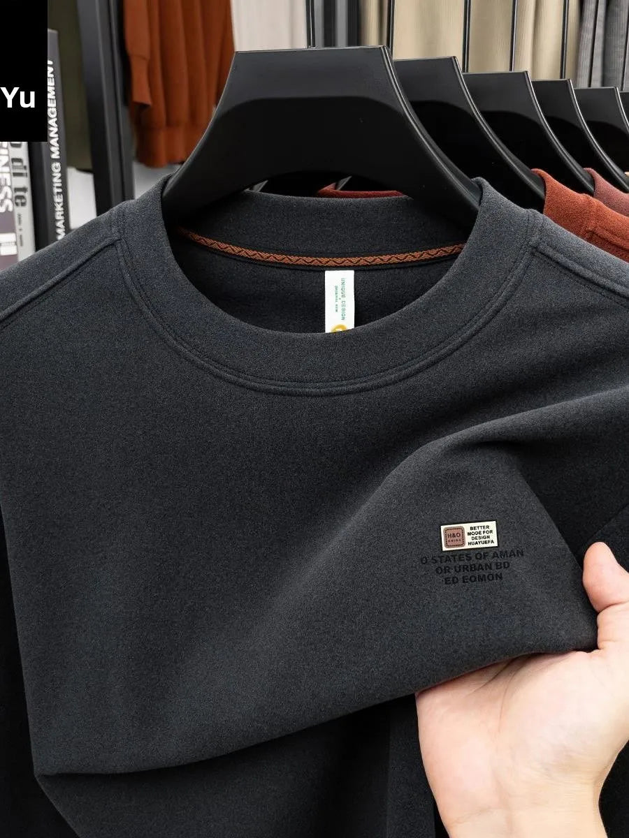 Men's Double-Sided Camere Long Sve T-irt Thiened Casual Warm Base irt Ci Walk All-Season Soft Comfortable Top