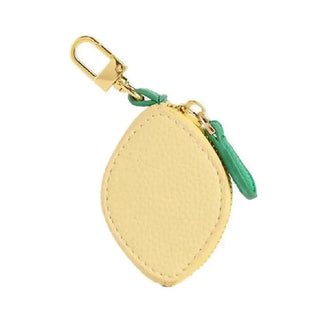 Cute Fruit Shape Leather Coin Purse Mini Zipper Earphone Bag Keychain Pendant Wallet for Women Girls Gift