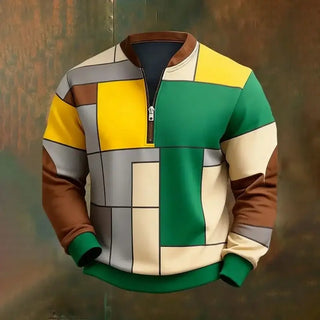 Men's Sweatshirt Vintage Faith Without God I Am Nothing Printed Zip Collar Pullover 2025 Fashion New Autumn Tops Y2k Harajuku Promise Mart