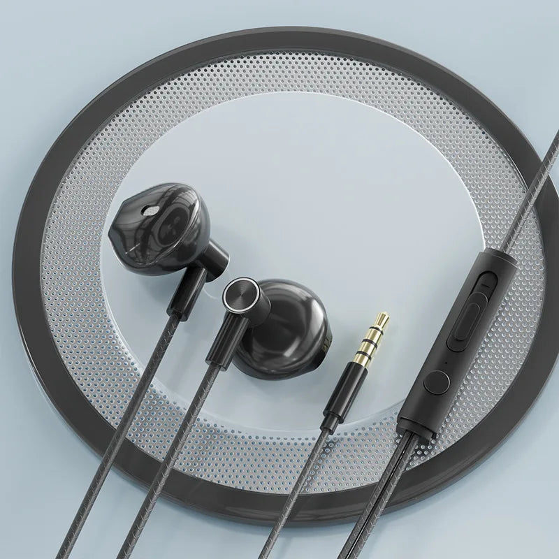 Type-C In-Ear Wired Karaoke Headphones 3.5mm Stereo Music Earbud Handfree Headset Earphones with Mic