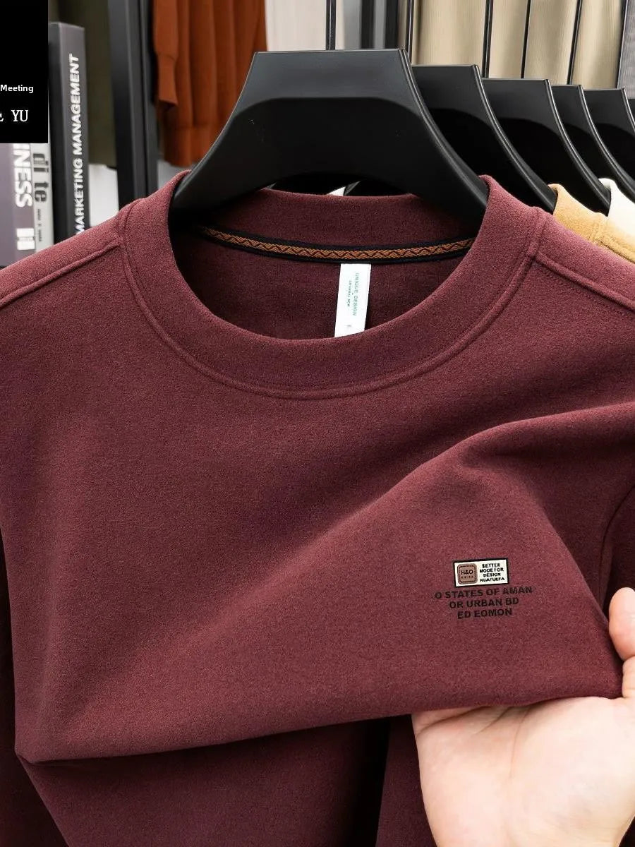 Men's Double-Sided Camere Long Sve T-irt Thiened Casual Warm Base irt Ci Walk All-Season Soft Comfortable Top