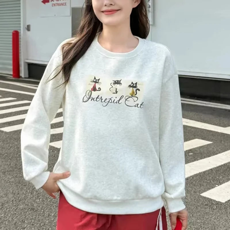 Women's Printed Sweatshirt Autumn Round Neck Long Sleeve Casual Comfortable Unisex Top