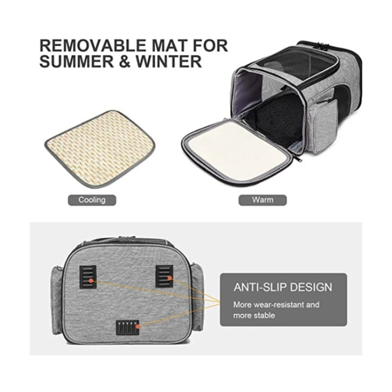 Pet Supplies Out Puppy Backpack Expandable Pet Bag Large Capacity Breathable Portable Cat Backpack Foldable Dog Bag