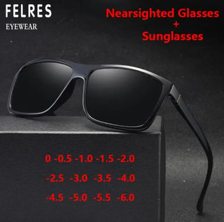 Men Square Myopia Nearsighted Glasses Men Women Driving Traveling Fashion Distance Sunglasses UV Protection Prescription Glasses Promise Mart