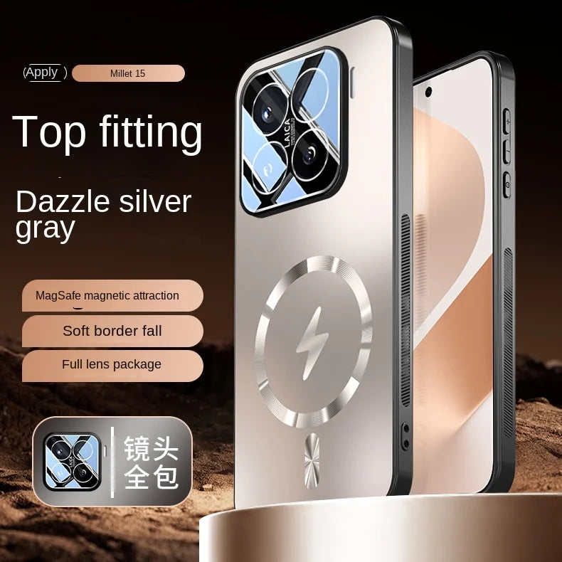 For Xiaomi 15 15 Pro TPU material lens full protective case features magnetic shock-proof and anti-fingerprint phone cover