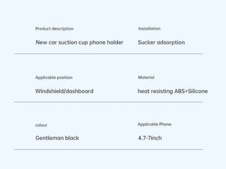 Suction Cup Phone Holder Windshield/Dashboard/Window, Universal Suction Cup Car Phone Holder Mount with Sticky Gel Pad, Compatib Promise Mart