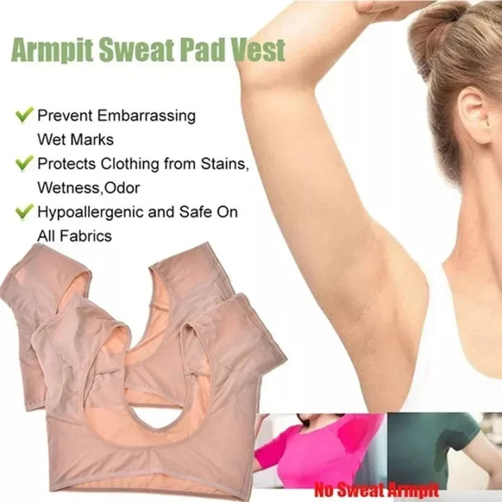 T-shirt Sweat Pads Underarm Sweat Vest For Women Girls Armpit Perspiration Guards Sweats Proof Shirt Washable Sweat Protector
