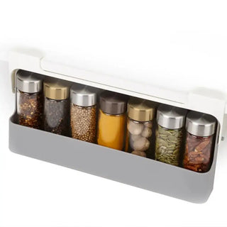 Kitchen Seasoning Bottle Storage Rack Spice Rack Self-adhesive Wall-mounted Under-Shelf Spice Organizer Kitchen Storage Rack Promise Mart