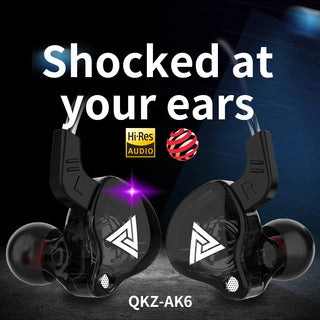 Original QKZ AK6 In Ear Earphone 6 Dynamic Driver Unit Headphone With Mic Stereo Sports HIFI Subwoofer Headset Monitor Earbuds Promise Mart