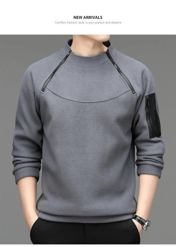 Men's Sweatshirs Spring Fall Long-sleeved T-shirt Top Loose Trend Round Neck Bottoming Shirt Lightweight Casual Sports Promise Mart