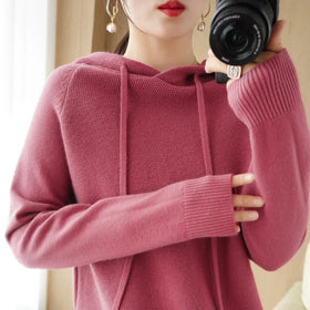 Hooded Sweatshirt for Women Spring Autumn New Hoodie Bottoming Shirt with Knitted Sweater Casual Hooded Pullovers Promise Mart