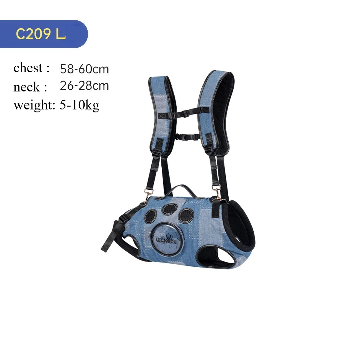 Pet Backpack for Dogs Breathable Pet Harness for Small Medium Large Dogs Portable Cycling Dog Carrier