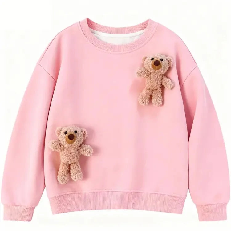 1 2 4 6 8 Years Baby Boys Sweatshirt Spring Kids Jacket Autumn Tops Cute Bear Pullover Children's Sweater Toddler Girls Clothes