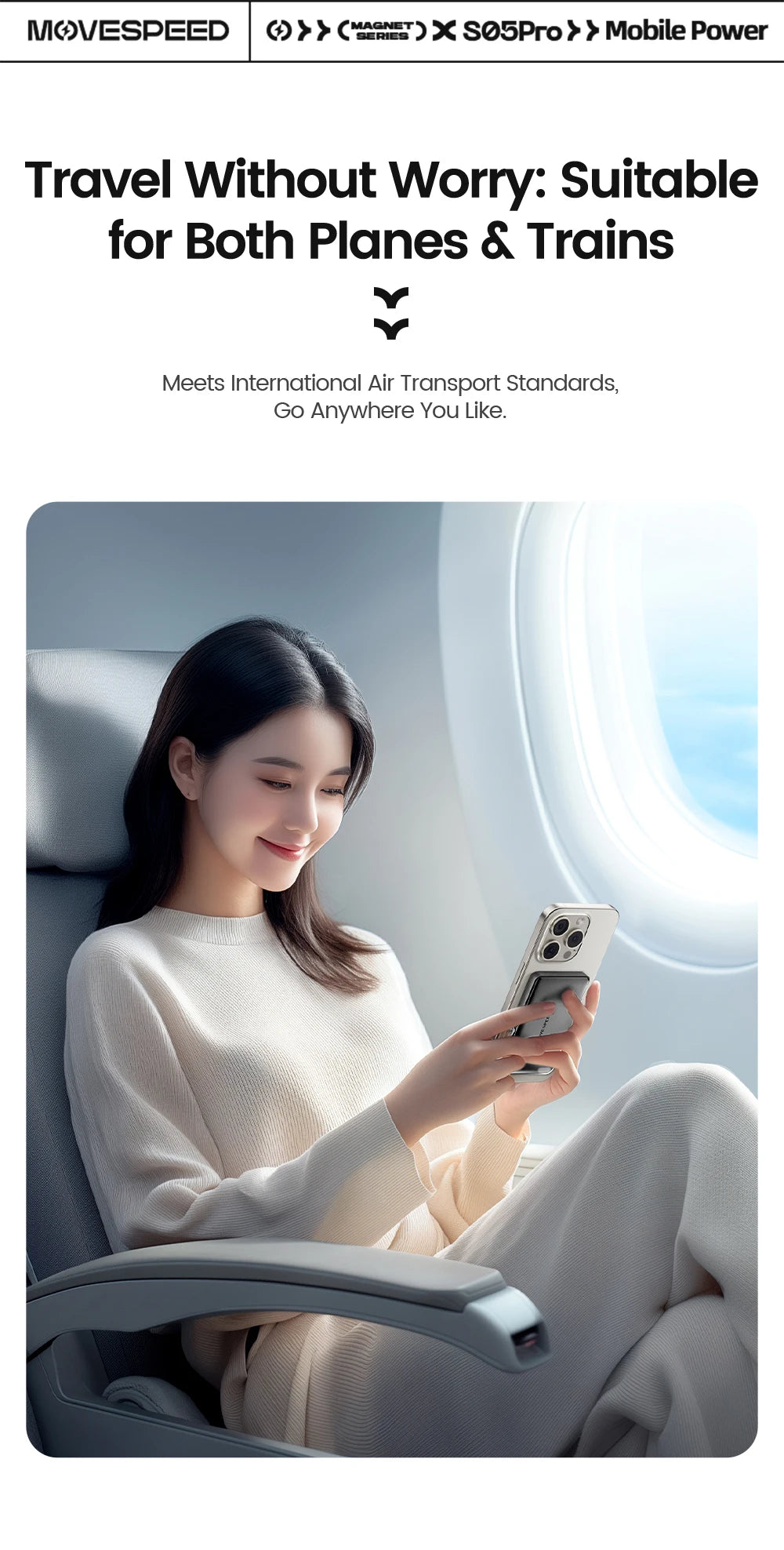 MOVESPEED S10Pro Magnetic Power Bank 10000mAh Wireless Portable External Battery with Stand for MagSafe PowerBank for iPhone 16