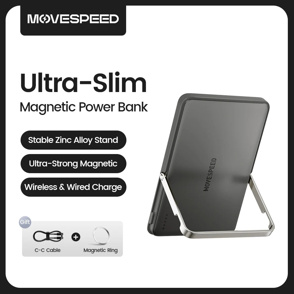 MOVESPEED S10Pro Magnetic Power Bank 10000mAh Wireless Portable External Battery with Stand for MagSafe PowerBank for iPhone 16