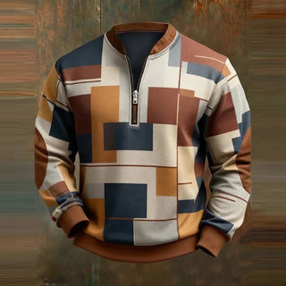 Men's Sweatshirt Vintage Faith Without God I Am Nothing Printed Zip Collar Pullover 2025 Fashion New Autumn Tops Y2k Harajuku Promise Mart